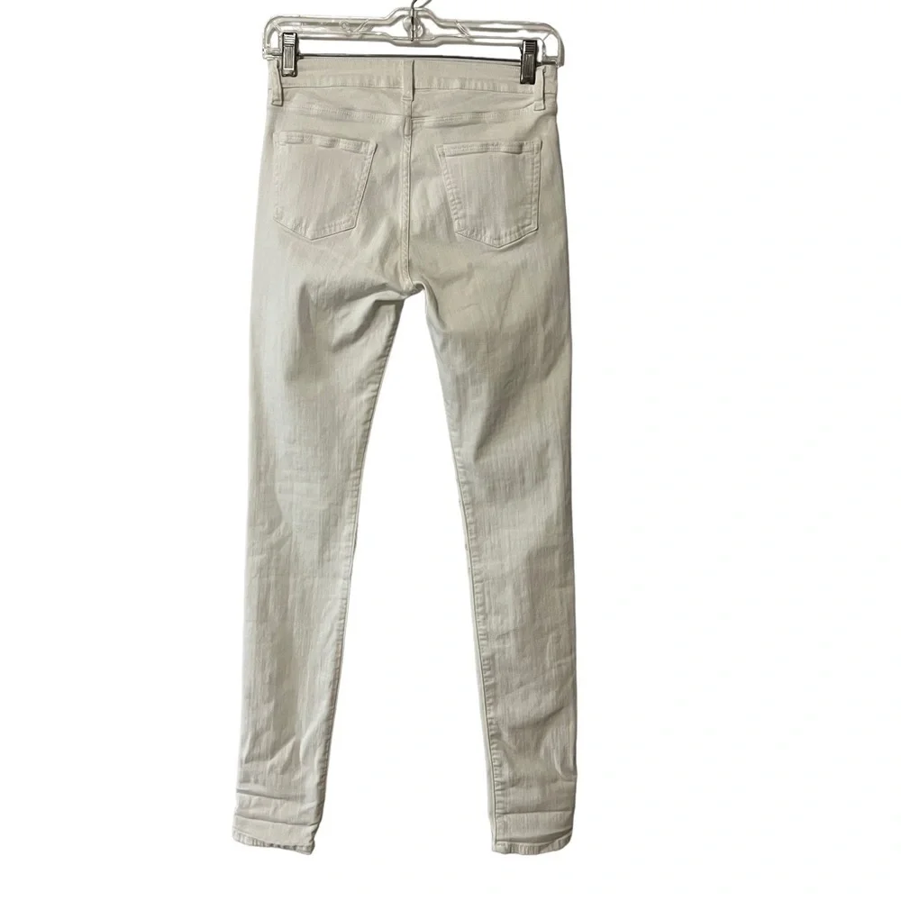 NWT Brokenbow Emma Mid Rise AI Rush Jeans Krystal White 28 Moto Ankle